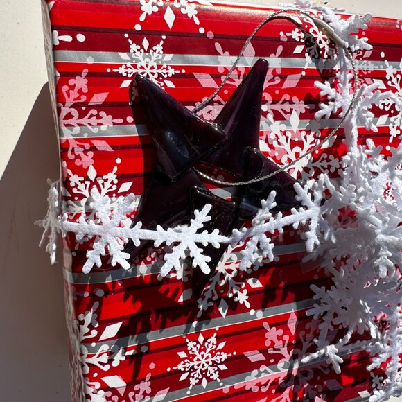 #2121 5 STAR DARK PURPLE RED 5 POINT STAR ORNAMENT / SUNCATCHER  FUSED - Picture 4 of 5